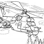 Раскраска про Военных Вертолетов