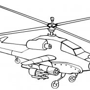 Военный Вертолет Раскраска